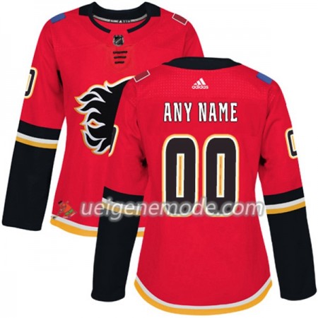 Dame Eishockey Calgary Flames Custom Adidas 2017-2018 Rot Authentic